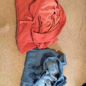 Blue and Red Hoodies from American Eagle.